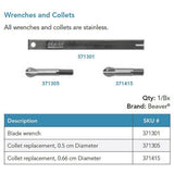 Beaver Replacement Chuck Collet for 0.5 cm Diameter Handles. MPN: 371305