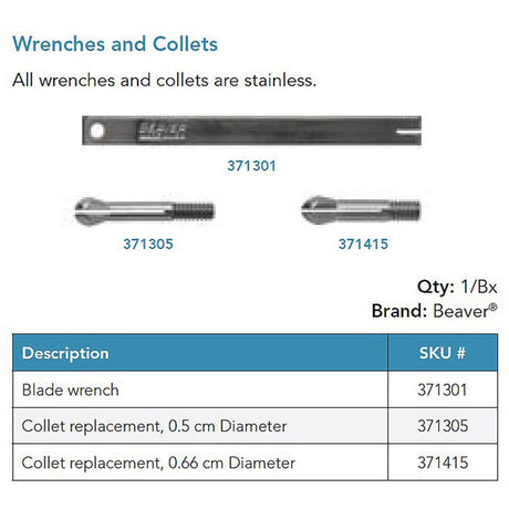 Beaver Replacement Chuck Collet for 0.66 cm Diameter Handles. MPN: 371415