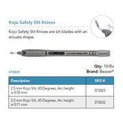 Beaver Xstar Kojo Safety Slit Knife, 3.2 mm, 45°, Bevel Up. MPN: 373032