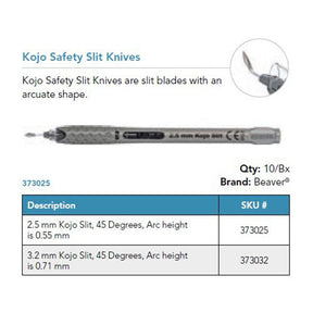 Beaver Xstar Kojo Safety Slit Knife, 3.2 mm, 45°, Bevel Up. MPN: 373032