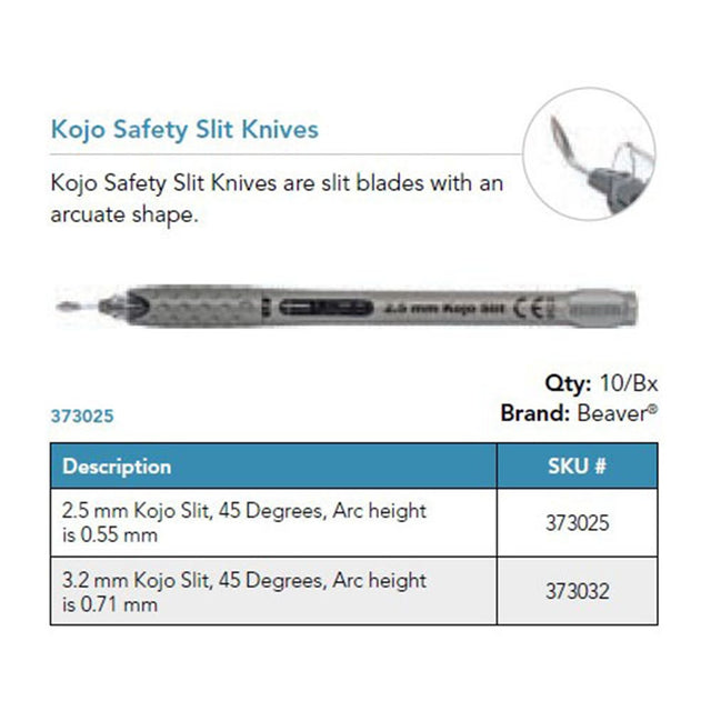 Beaver Xstar Kojo Safety Slit Knife, 3.2 mm, 45°, Bevel Up. MPN: 373032