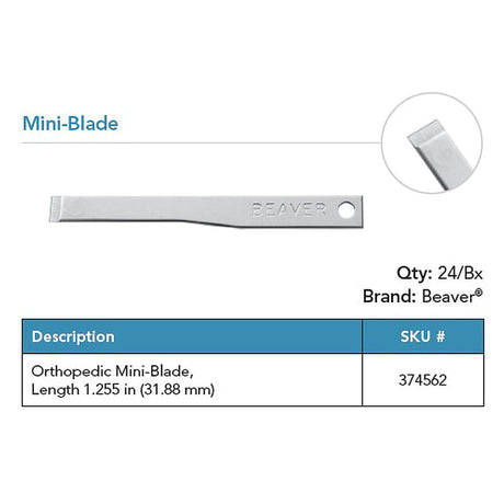 Beaver Orthopedic Mini-Blade, 1.255 in (31.9 mm) Long. MPN: 374562