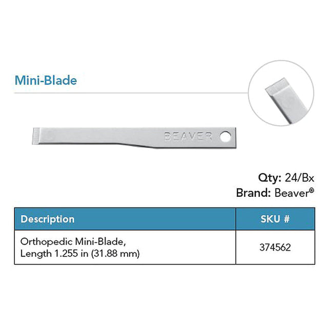 Beaver Orthopedic Mini-Blade, 1.255 in (31.9 mm) Long. MPN: 374562