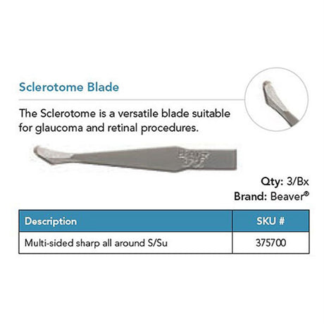 Beaver Sclerotome Blade, Multi-Sided, Sharp All Around. MPN: 375700