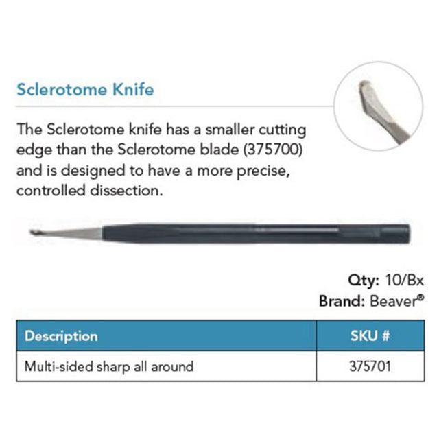 Beaver Sclerotome Knife, Multi-Sided, Sharp All Around. MPN: 375701