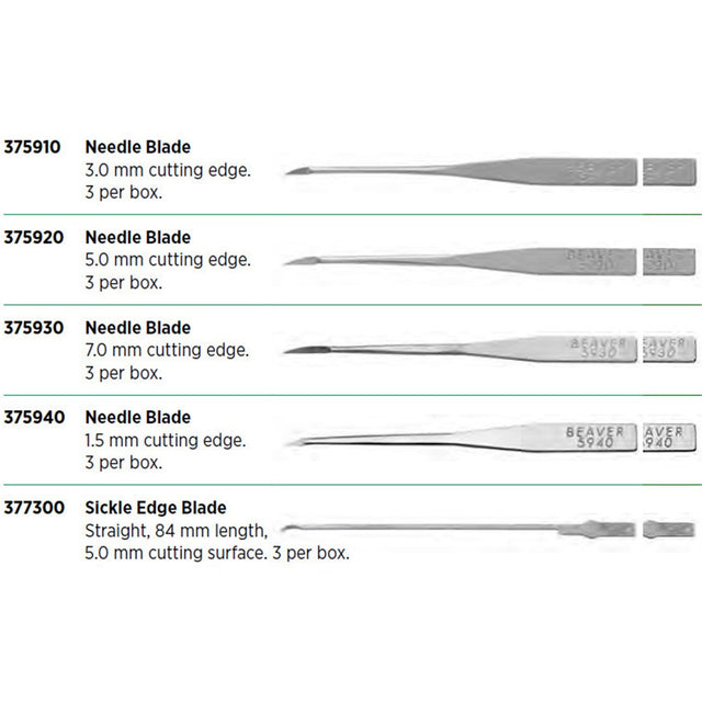 Beaver Needle Blade, 3.0 mm Cutting Edge. MPN: 375910
