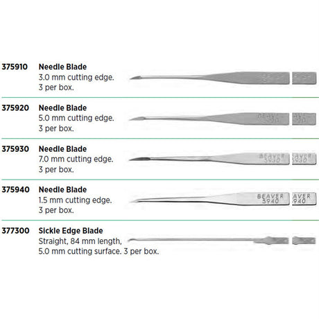 Beaver Needle Blade, 5.0 mm Cutting Edge. MPN: 375920
