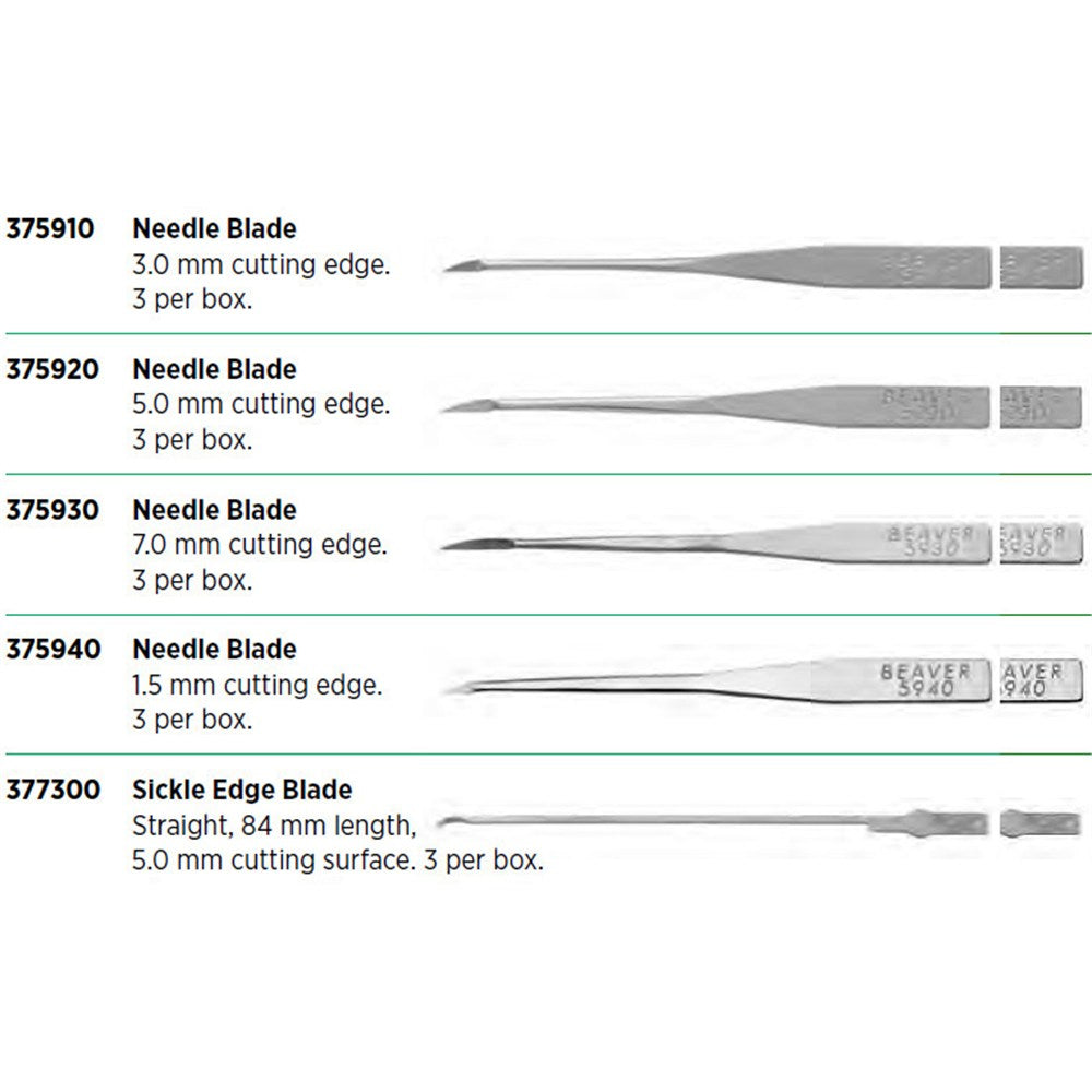 Beaver Needle Blade, 1.5 mm Cutting Edge. MPN: 375940