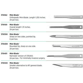 Beaver Orthopedic Mini-Blade, 1.31 in (33.3 mm) Long. MPN: 376100