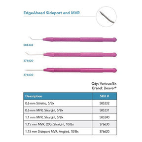 Beaver EdgeAhead Sideport MVR Knife, 1.15 mm (20G), Straight. MPN: 376630