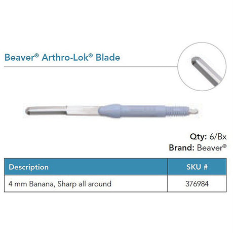Beaver Arthro-Lok Blade, 4.0 mm, Banana. MPN: 376984