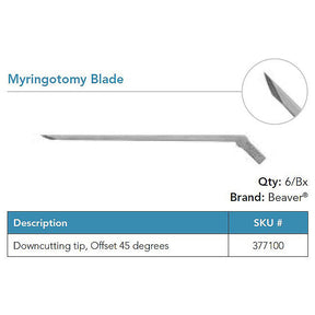 Beaver Myringotomy Blade, Downcutting Lance Tip, 45° Offset. MPN: 377100