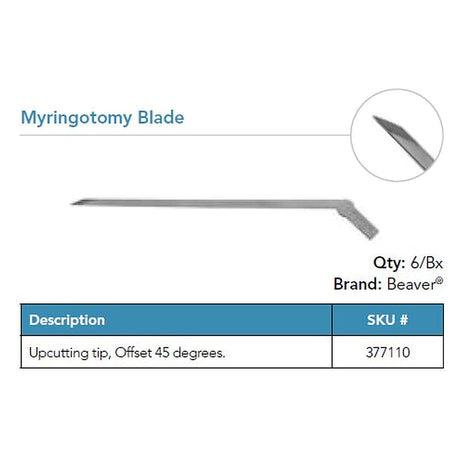 Beaver Myringotomy Blade, Upcutting Lance Tip, 45° Offset. MPN: 377110