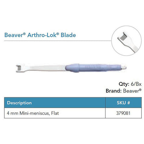 Beaver Arthro-Lok Blade, 4.0 mm, Mini-Meniscus, Flat. MPN: 379081