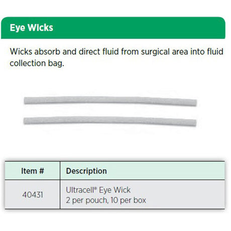 Ultracell PVA Eye Drainage Wick, 4 x 170 mm, 20/box. MPN: 40431
