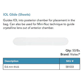 Visitec IOL Glide (Sheets), 35 x 5 mm. MPN: 581033
