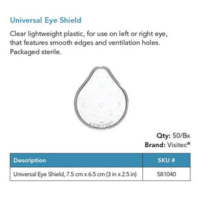 Visitec Universal Eye Shield, 7.5 x 6.5 cm, 50/box. MPN: 581040