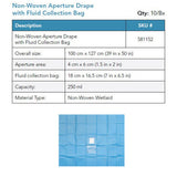 Visitec Visidrape Half Body Aperture Drape, Non-Woven, 250 ml Bag, 100 x 127 cm. MPN: 581152