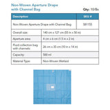 Visitec Visidrape Half Body Aperture Drape, Non-Woven, 500 ml Bag, 140 x 127 cm. MPN: 581155