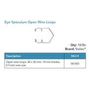 Visitec Eye Speculum, Gen 2, Wire Loops 40 x 30 mm, 0.9 mm Wire. MPN: 581443