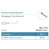 Visitec Nucleus Hydrodissector, 30G x ⅞ in (0.3 x 22 mm), 45° Angled. MPN: 581592