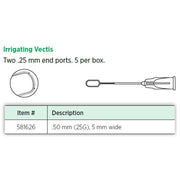 Visitec Irrigating Vectis, 0.50 mm (25G), 5 mm Wide, Two End Ports. MPN: 581626