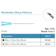 Visitec Retrobulbar Cannula (Sharp Atkinson), 23G x 1½ in (0.6 x 38 mm). MPN: 581640