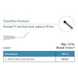 Visitec Viscoflow Formed Cannula, 27G x ⅞ in (0.4 x 22 mm). MPN: 585007