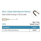 Visitec Micro J Shape Hydrodissector (Pearce), 27G x ⅞ in (0.4 x 22 mm). MPN: 585029