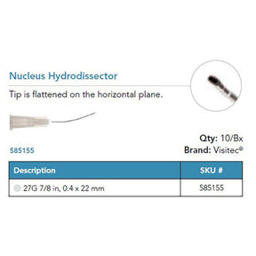 Visitec Blunt Tip Irrigating Cystotome (Kellan), 25G x ⅞ in (0.5 x 22 mm). MPN: 585115