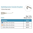 Visitec HydroExpression Cannula (Corydon), 27G x ⅞ in (0.4 x 22 mm). MPN: 585191