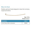 Visitec Micro Iris Hooks, Flexible Gold Wire, 8 mm, 25/box. MPN: 585209