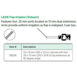 Visitec LASIK Flap Irrigator (Vidaurri), 16G x ½ in (1.6 x 12 mm), Dual Extensions. MPN: 585216