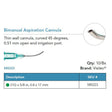 Visitec Bimanual I/A Cannula, 21G x ⅝ in (0.8 x 17 mm), 45° Angled. MPN: 585223
