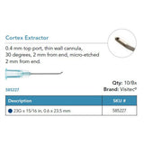Visitec Cortex Extractor, Thin Wall, 23G x 15/16 in (0.6 x 23.5 mm), 30° Angled. MPN: 585227