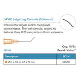 Visitec LASIK Irrigating Cannula (Solomon), 25G x ⅞ in (0.5 x 22 mm). MPN: 585280