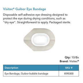 Visitec Guibor Bubble Eye Bandage, Self-Adhesive, 10/box. MPN: 8590300