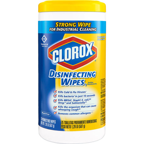 CLOROX Disinfecting Wipes Canister (75 ct), Lemon Fresh. MPN: 15948