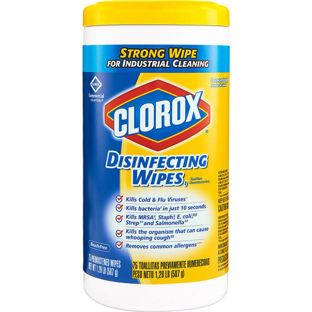 CLOROX Disinfecting Wipes Canister (75 ct), Lemon Fresh. MPN: 15948