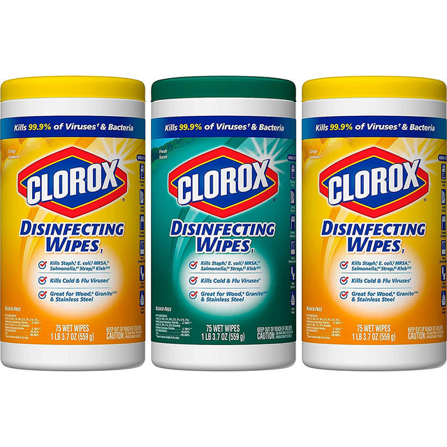 CLOROX Disinfecting Wipes Value Pack, 3 Canisters. MPN: 30208