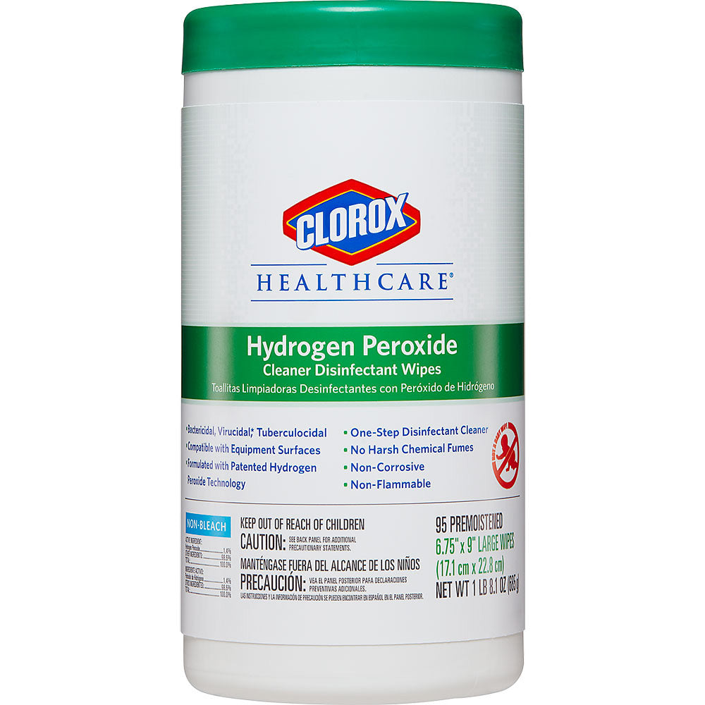 CLOROX Healthcare Hydrogen Peroxide Cleaner Disinfectant Wipes Canister, 6.75"x9". MPN: 30824