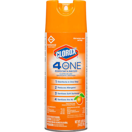 CLOROX 4 in One Disinfectant & Sanitizer, Aerosol, Citrus, 14 oz. MPN: 31043