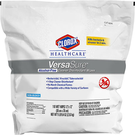 CLOROX Healthcare VersaSure Cleaner Disinfectant Wipes Refill, Alcohol Free, 12"x12". MPN: 31761