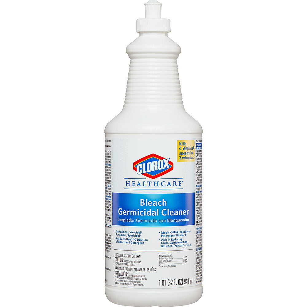 CLOROX Healthcare Bleach Germicidal Cleaner, 32oz, Pull Top. MPN: 68832