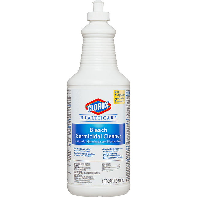 CLOROX Healthcare Bleach Germicidal Cleaner, 32oz, Pull Top. MPN: 68832