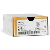 Covidien TI-CRON Polyester Suture, Taper Point, 2-0, White-Blue, 10x30", CV-316, 1/2 Cir, PTFE. MPN: 8886332356