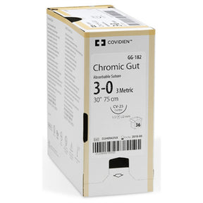 Covidien Chromic Gut Suture, Tapercutting, Size 2-0, 36", Needle KV-34, 1/2 Circle. MPN: CG963