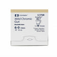 Covidien Mild Chromic Gut Suture, Reverse Cutting, Size 6-0 18", Needle HE-7, 3/8 Circle. MPN: G3756K
