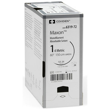 Medtronic Covidien MAXON Suture, Green, Size 0, 150cm, LP, GS25, 1 dz/bx. MPN: GMM-634L