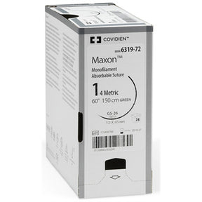 Covidien MAXON Suture, Blunt Taper Point, Size 0, Green, 5x18", Needle BTP-1, 1/2 Circle. MPN: GMMT563MG